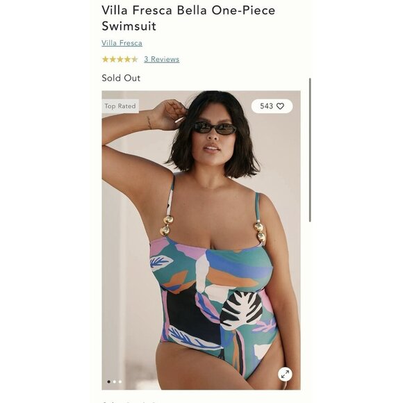NWT Size 2X - Villa Fresca Solar Bella One-Piece Swimsuit - Picture 10 of 13